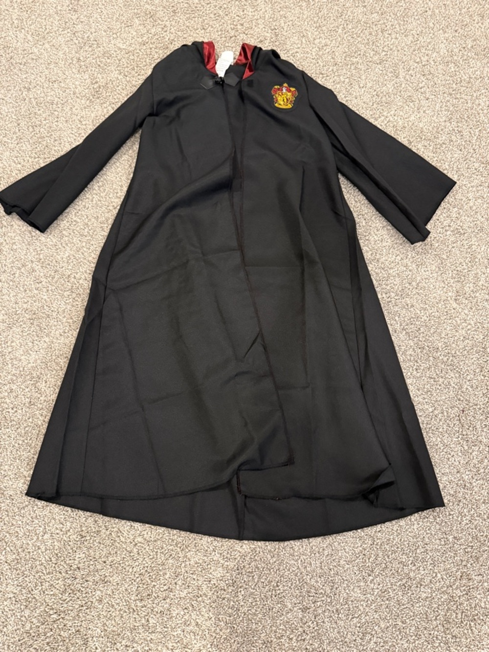 Disguise Black Wizard Robe with Red Hood Lining - Harry Potter